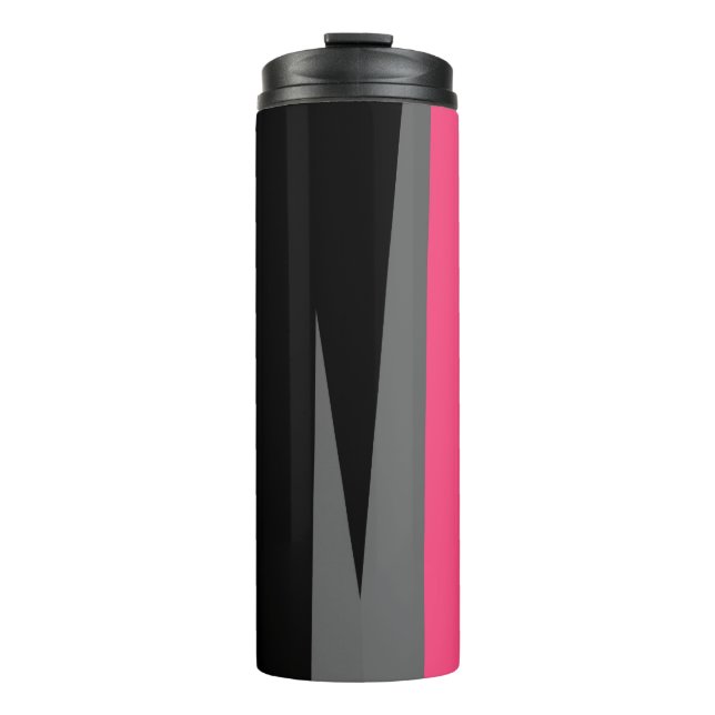 Pink Black and Gray Thermal Tumbler (Front)