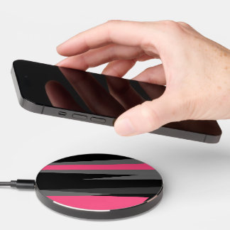 Pink Black and Gray Wireless Charger