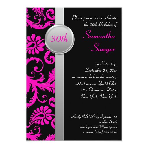 Black And Silver Birthday Invitations 9