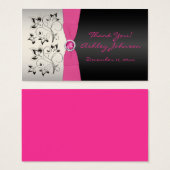 Pink, Black, and Silver Favor Tag (Front & Back)