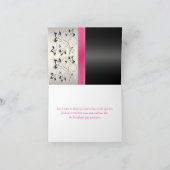 Pink, Black, and Silver Floral Thank You Note Card (Inside)