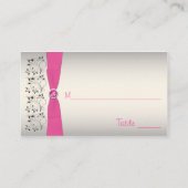 Pink, Black, and Silver Placecards (Back)