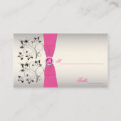 Pink, Black, and Silver Placecards (Script Font) (Back)