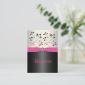 Pink, Black, and Silver Reception Enclosure Card (Standing Front)