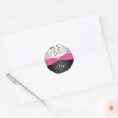 Pink, Black, and Silver Sweet Sixteen Sticker (Envelope)