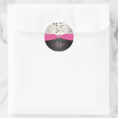 Pink, Black, and Silver Sweet Sixteen Sticker (Bag)