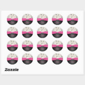 Pink, Black, and Silver Sweet Sixteen Sticker (Sheet)