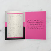 Pink, Black, and Silver Thank You Card (Inside)