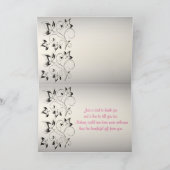 Pink, Black and Silver Thank You Card with Photo (Inside)