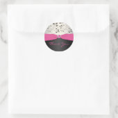 Pink, Black, and Silver Thank You Sticker (Bag)