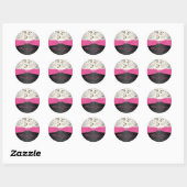 Pink, Black, and Silver Thank You Sticker (Sheet)