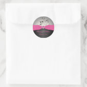 Pink, Black, and Silver Wedding Sticker (Bag)
