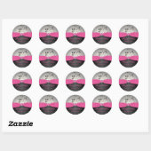 Pink, Black, and Silver Wedding Sticker (Sheet)