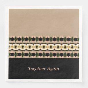 Pink Black and Taupe Elegant Paper Dinner Napkins