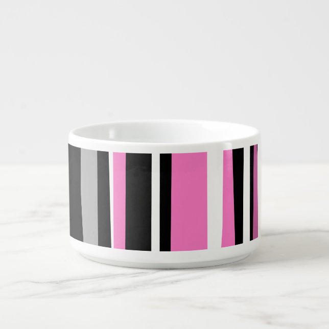 Pink Black and White Abstract   Bowl (Center)