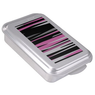Pink Black and White Abstract   Cake Pan