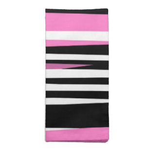 Pink Black and White Abstract    Cloth Napkin