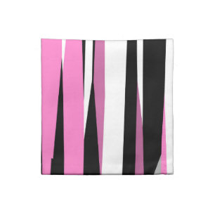 Pink Black and White Abstract Cloth Napkin