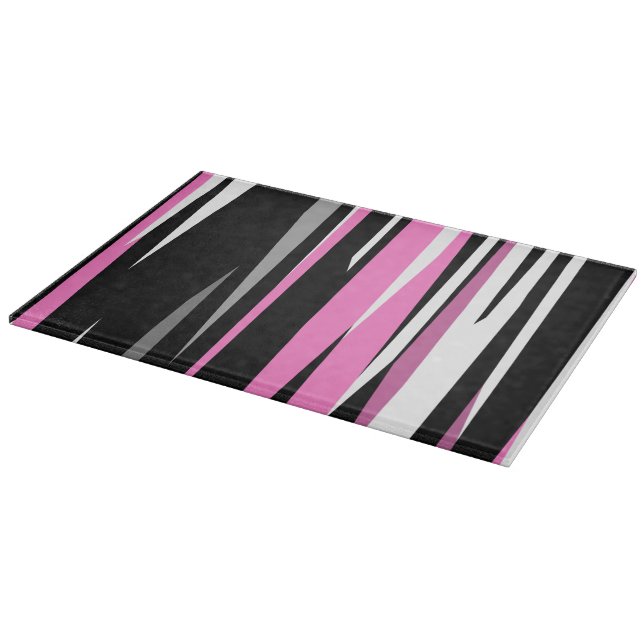 Pink Black and White Abstract     Cutting Board (Corner)