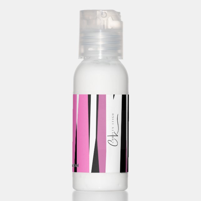 Pink BLack and White Abstract Hand Lotion (Back 3rd)