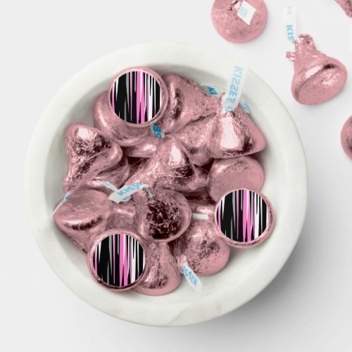 Pink Black and White Abstract  Hersheys Kisses