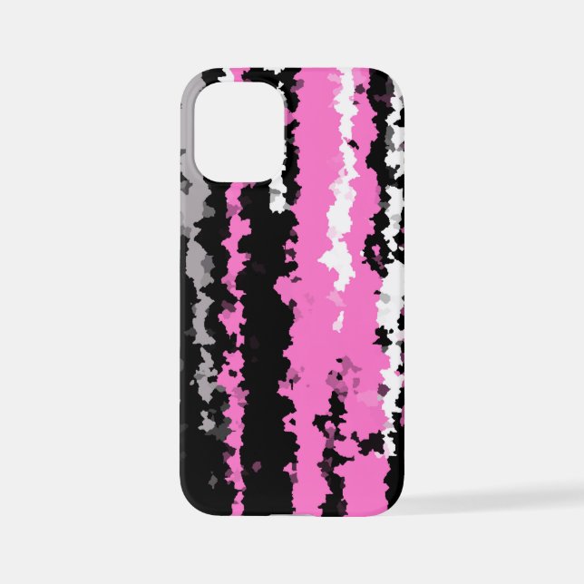 pink black and white abstract iPhone case (Back)