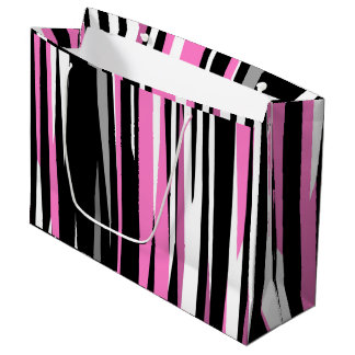 Pink Black and White Abstract Large Gift Bag