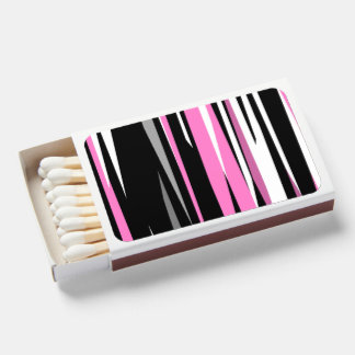 Pink Black and White Abstract Matchboxes