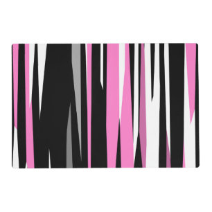 Pink Black and White Abstract     Placemat