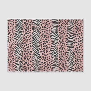 Pink, Black and White Animal Print Pattern  Tissue Paper