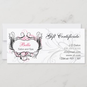 pink,black and white Chic Gift Certificates