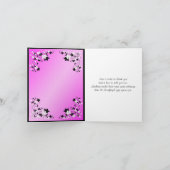 Pink, Black, and White Floral Thank You Card (Inside)