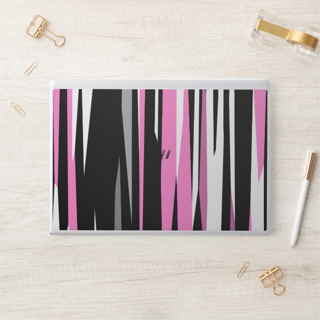 Pink Black and White HP Laptop Skin (Desk)