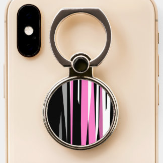 Pink Black and White Phone Ring Stand
