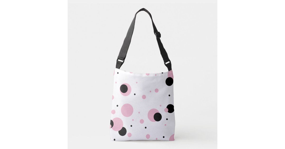 Black Pink Polka Dots Tote Bag