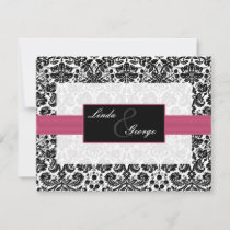 pink,black and white rsvp cards
