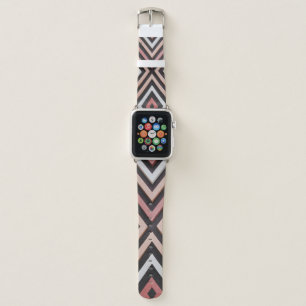 Pink, black, and white wall apple watch band