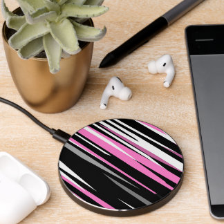Pink Black and White Wireless Charger