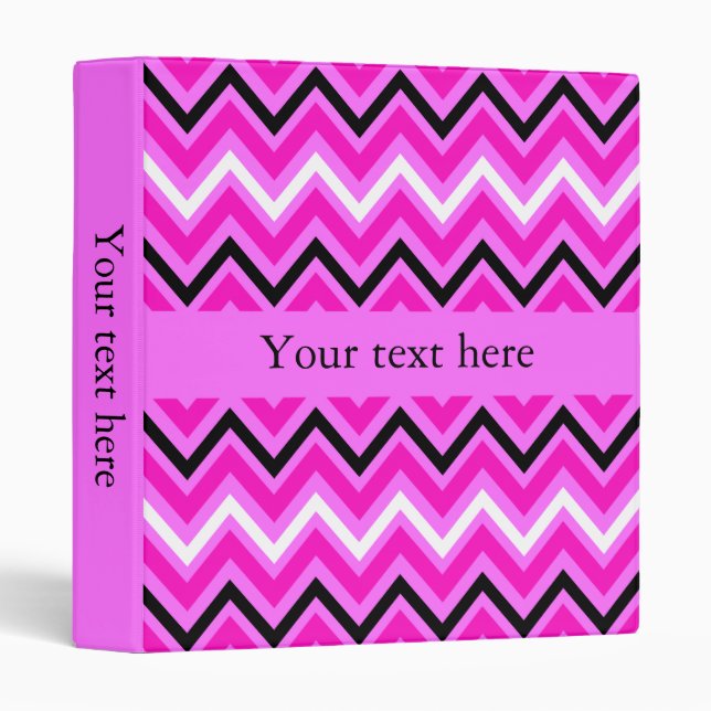 Pink, Black and White Zigzag Binder (Front/Spine)