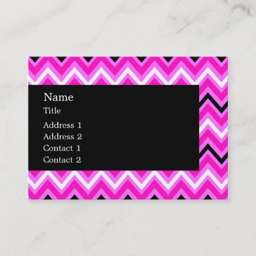 Pink, Black and White Zigzag Business Card Template