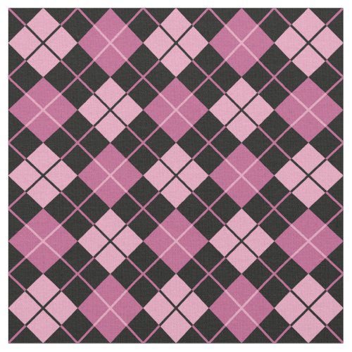 Pink_Black Argyle Fabric