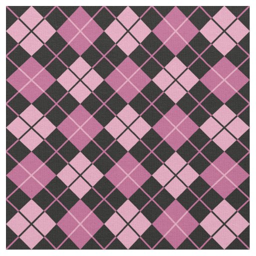 Pink-Black Argyle Fabric