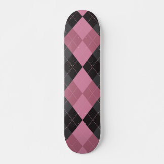 Pink & Black Argyle Skateboard