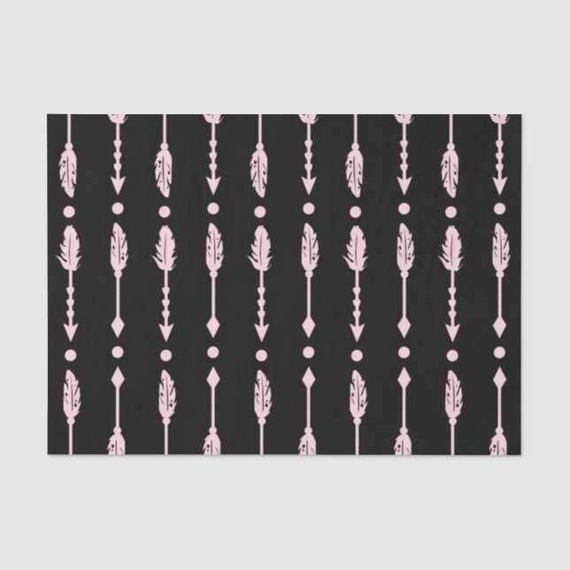 Pink & Black Arrows Wild ONE 1st Birthday Party Tissue Paper (Front)