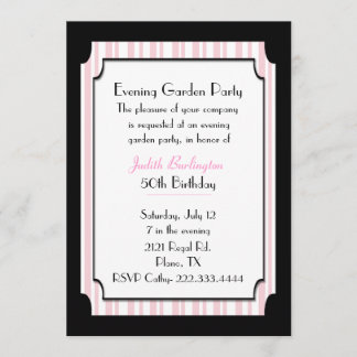 Pink & Black Art Deco Inspired Party Invitation