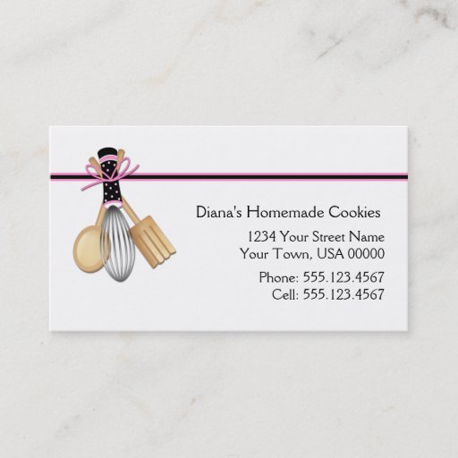 Customizable Pink Black Baking Business Card