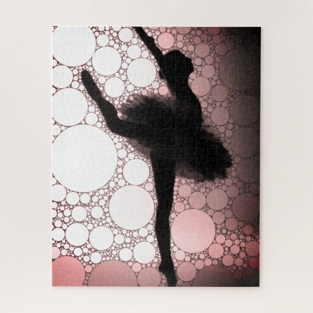 Pink Black Ballet Dancing Ballerina Jigsaw Puzzle (Vertical)