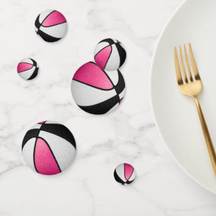 pink black basketball sports party confetti