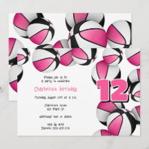 pink black basketballs girls birthday party