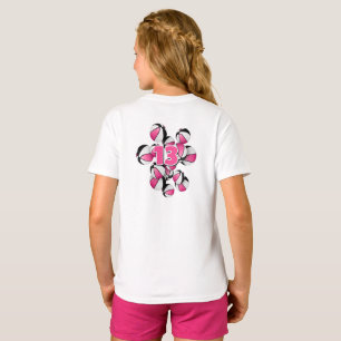 pink black basketballs T-Shirt